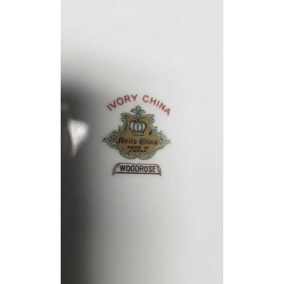 Meito China White China Woodrose Dinner Plates Set Of 5 Japan Floral Pattern - Picture 9 of 9